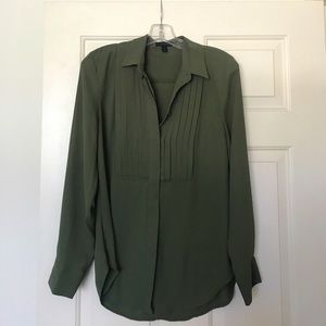 J. Crew long sleeve button up blouse - olive green
